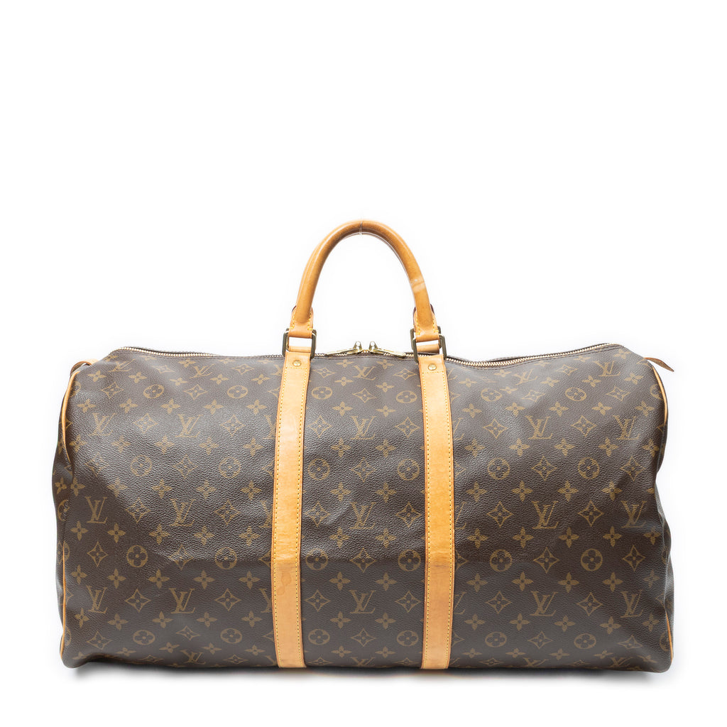 Travel Bag Keepall 55 Brown Monogram Canvas