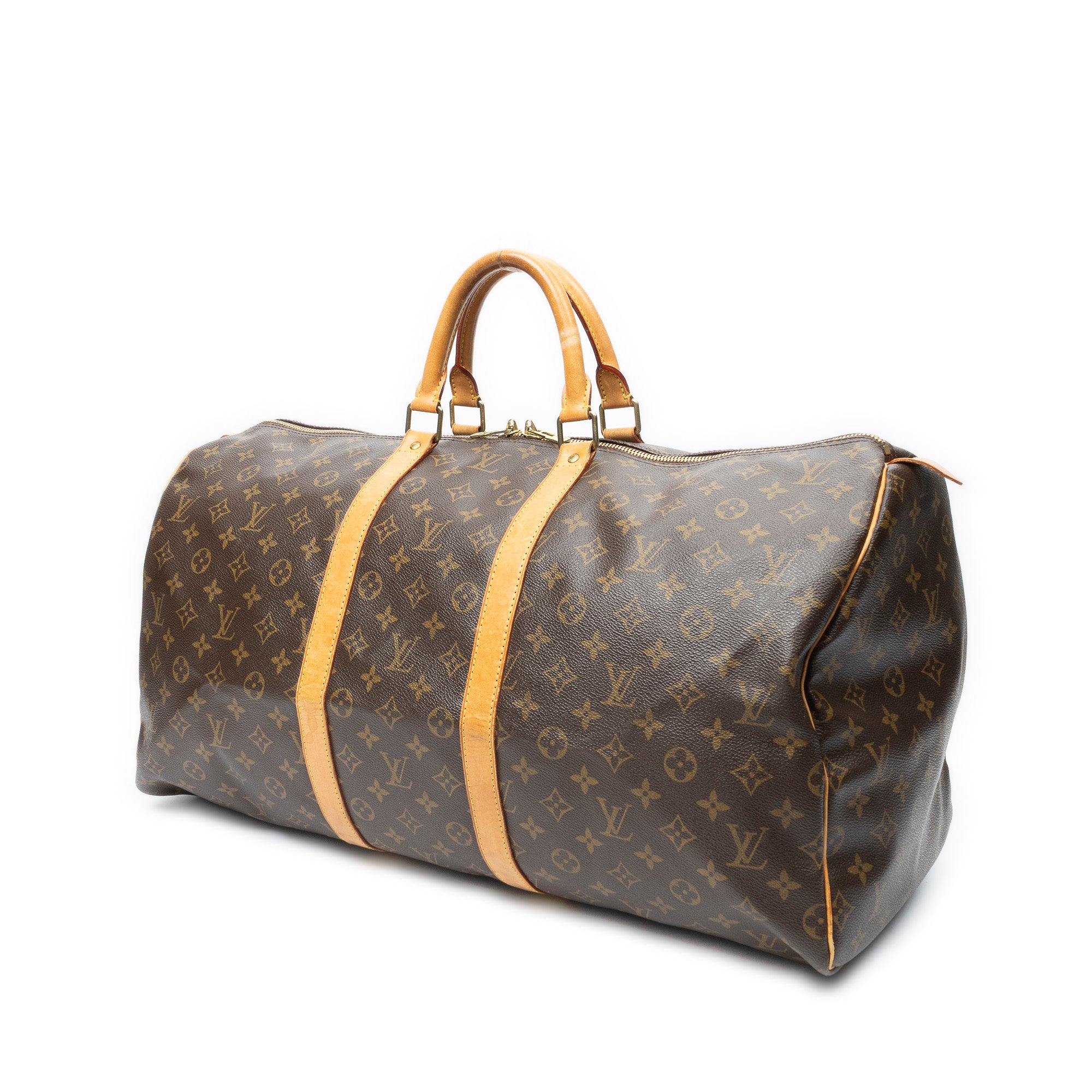 Travel Bag Keepall 55 Brown Monogram Canvas