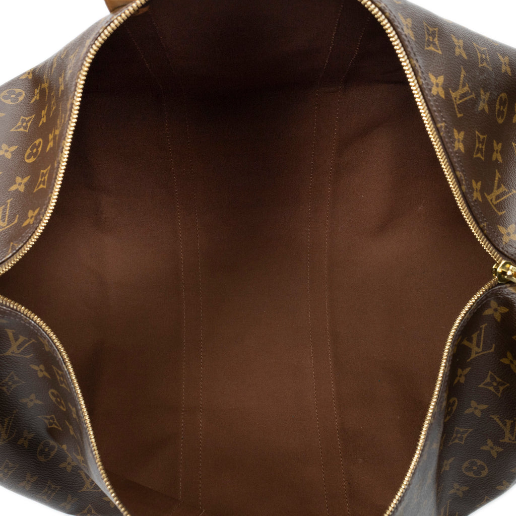 Travel Bag Keepall 55 Brown Monogram Canvas