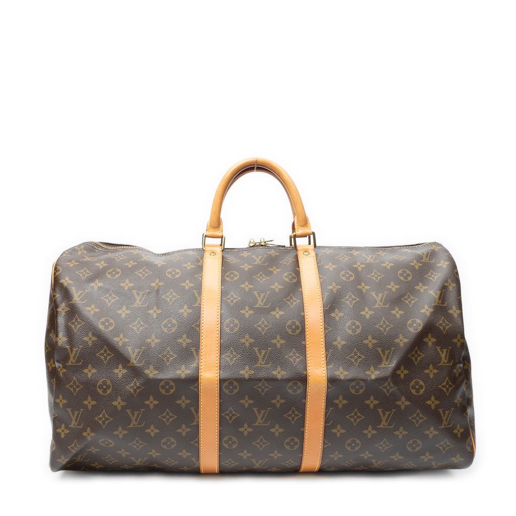 Travel Bag Keepall 55 Brown Monogram Canvas