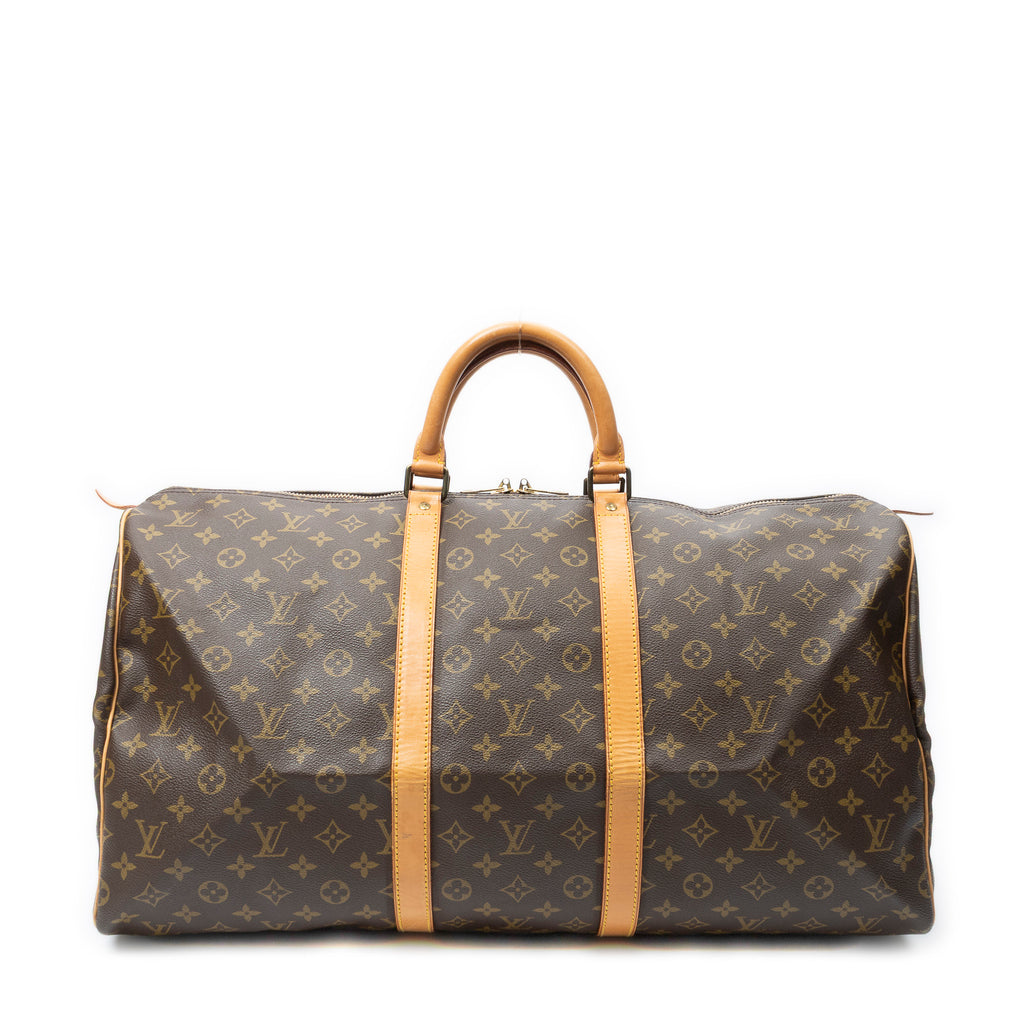 Travel Bag Keepall 55 Brown Monogram Canvas