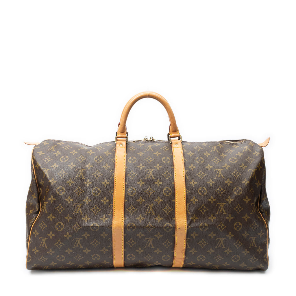 Travel Bag Keepall 55 Brown Monogram Canvas