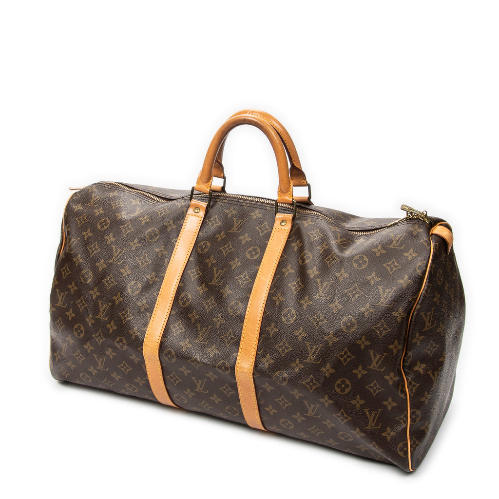 Travel Bag Keepall 55 Brown Monogram Canvas