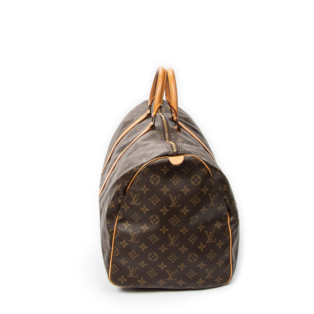 Travel Bag Keepall 55 Brown Monogram Canvas