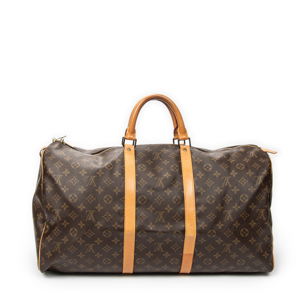 Travel Bag Keepall 55 Brown Monogram Canvas