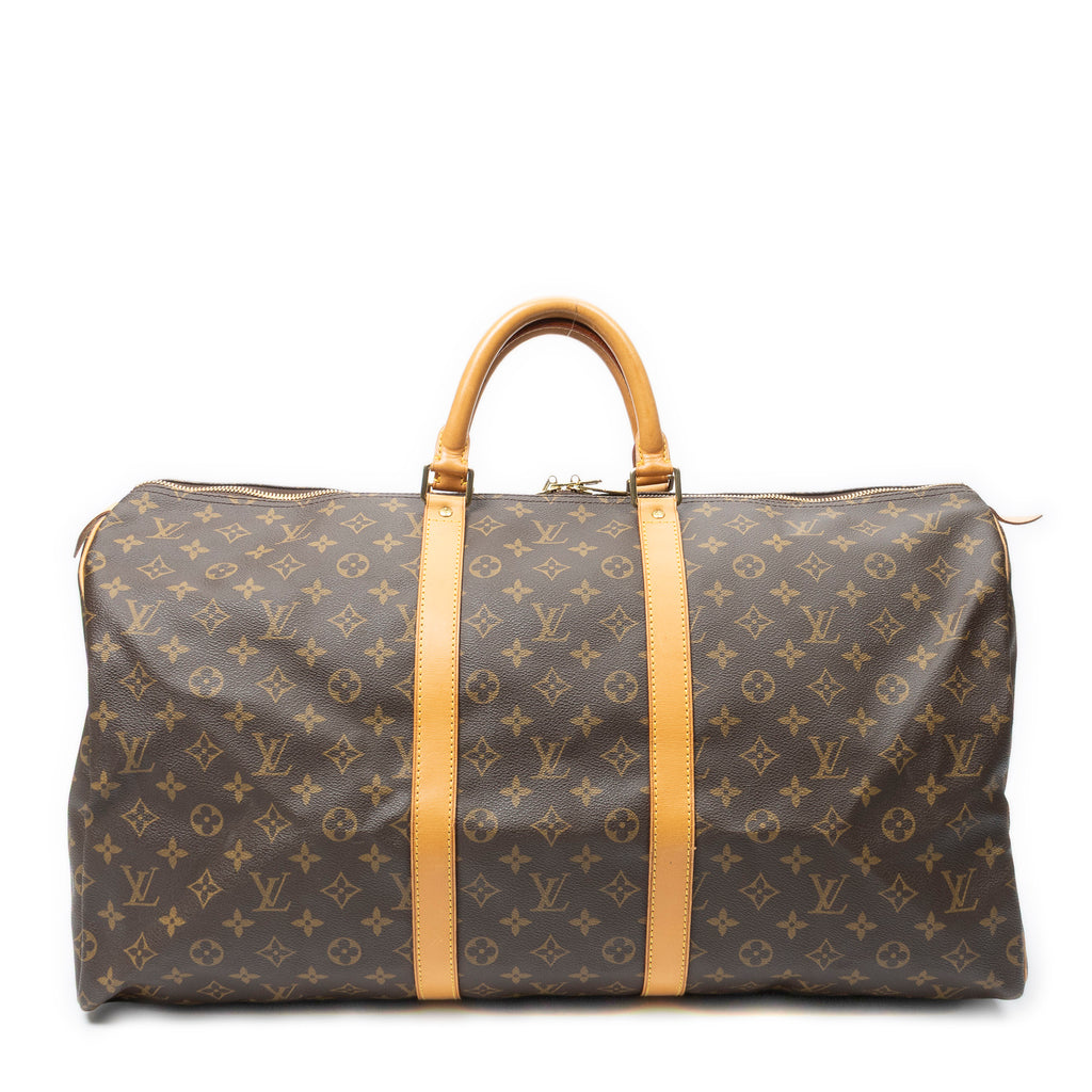 Travel Bag Keepall 55 Brown Monogram Canvas
