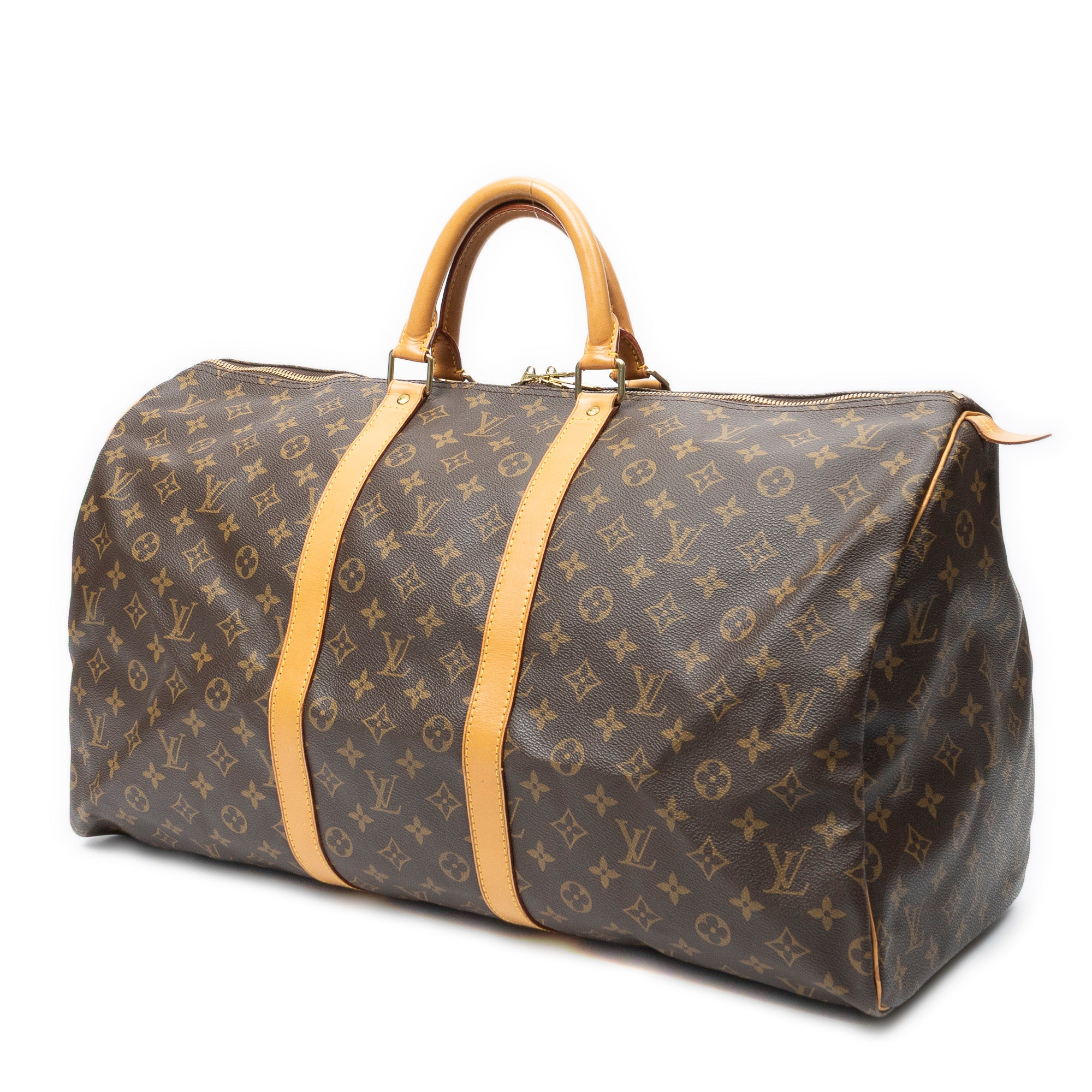 Travel Bag Keepall 55 Brown Monogram Canvas