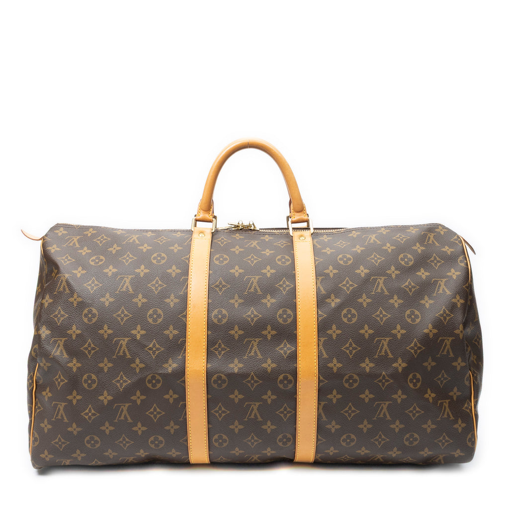 Travel Bag Keepall 55 Brown Monogram Canvas