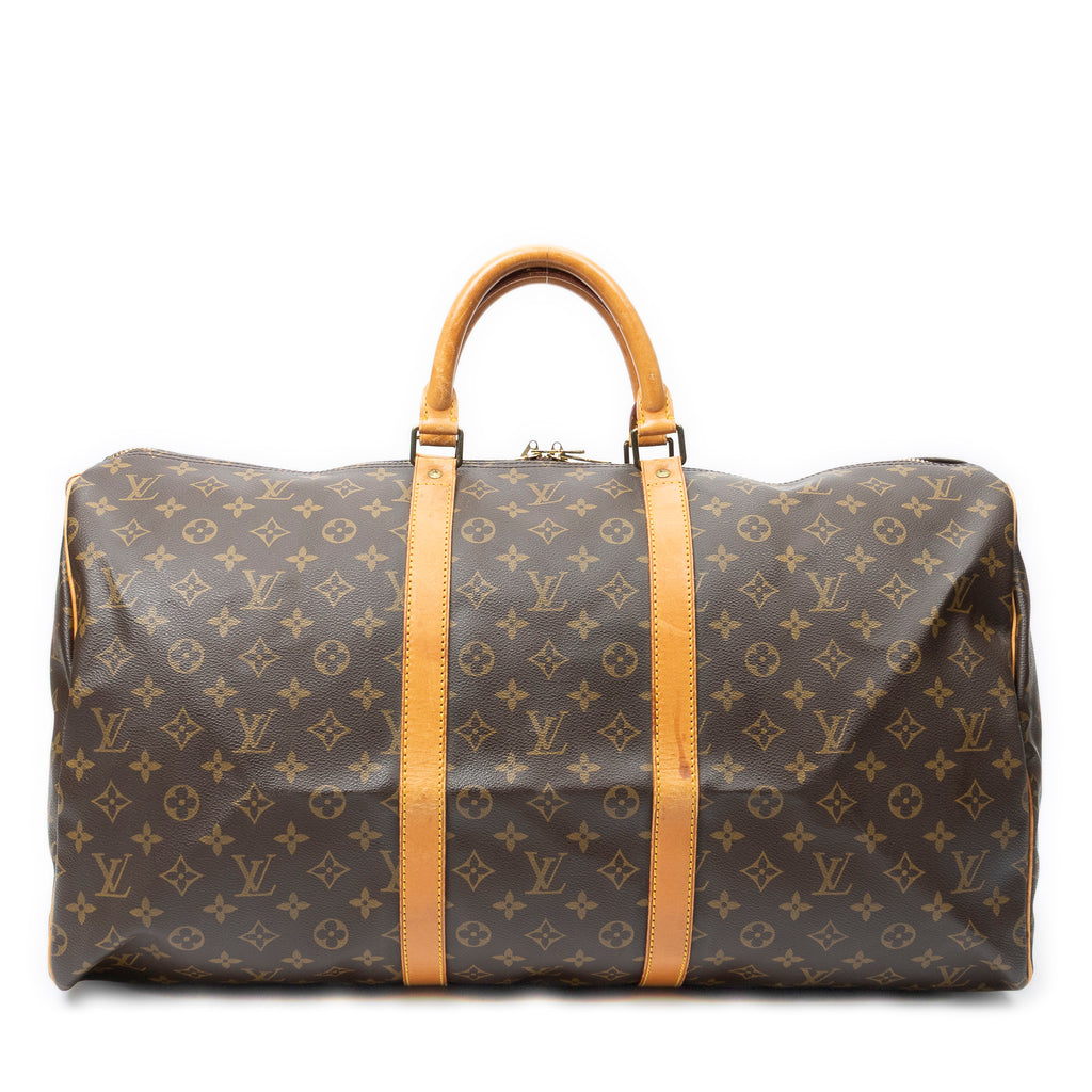 Travel Bag Keepall 55 Brown Monogram Canvas