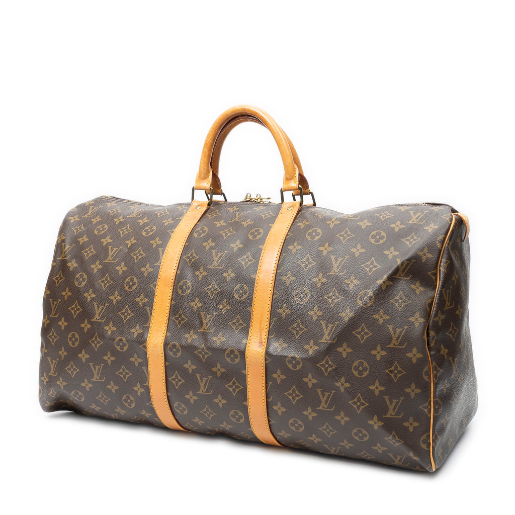 Travel Bag Keepall 55 Brown Monogram Canvas