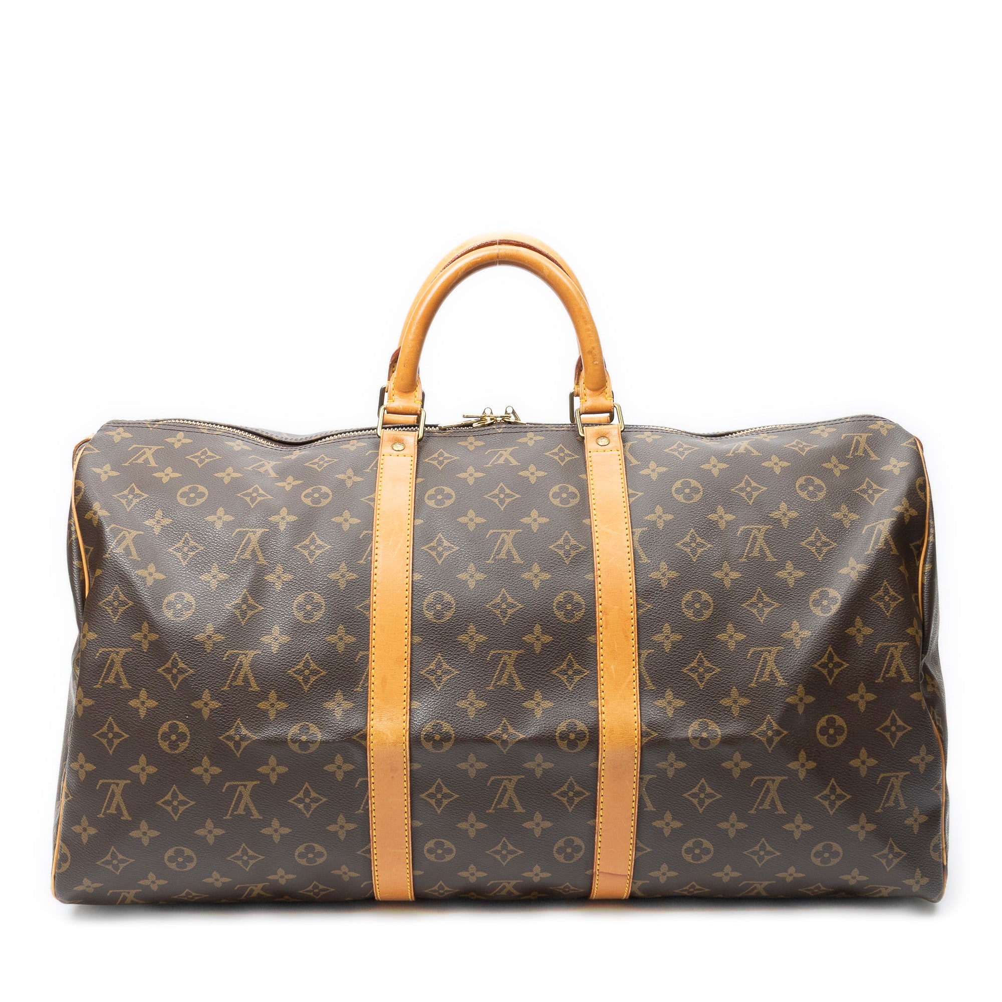 Travel Bag Keepall 55 Brown Monogram Canvas