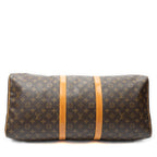 Travel Bag Keepall 55 Brown Monogram Canvas