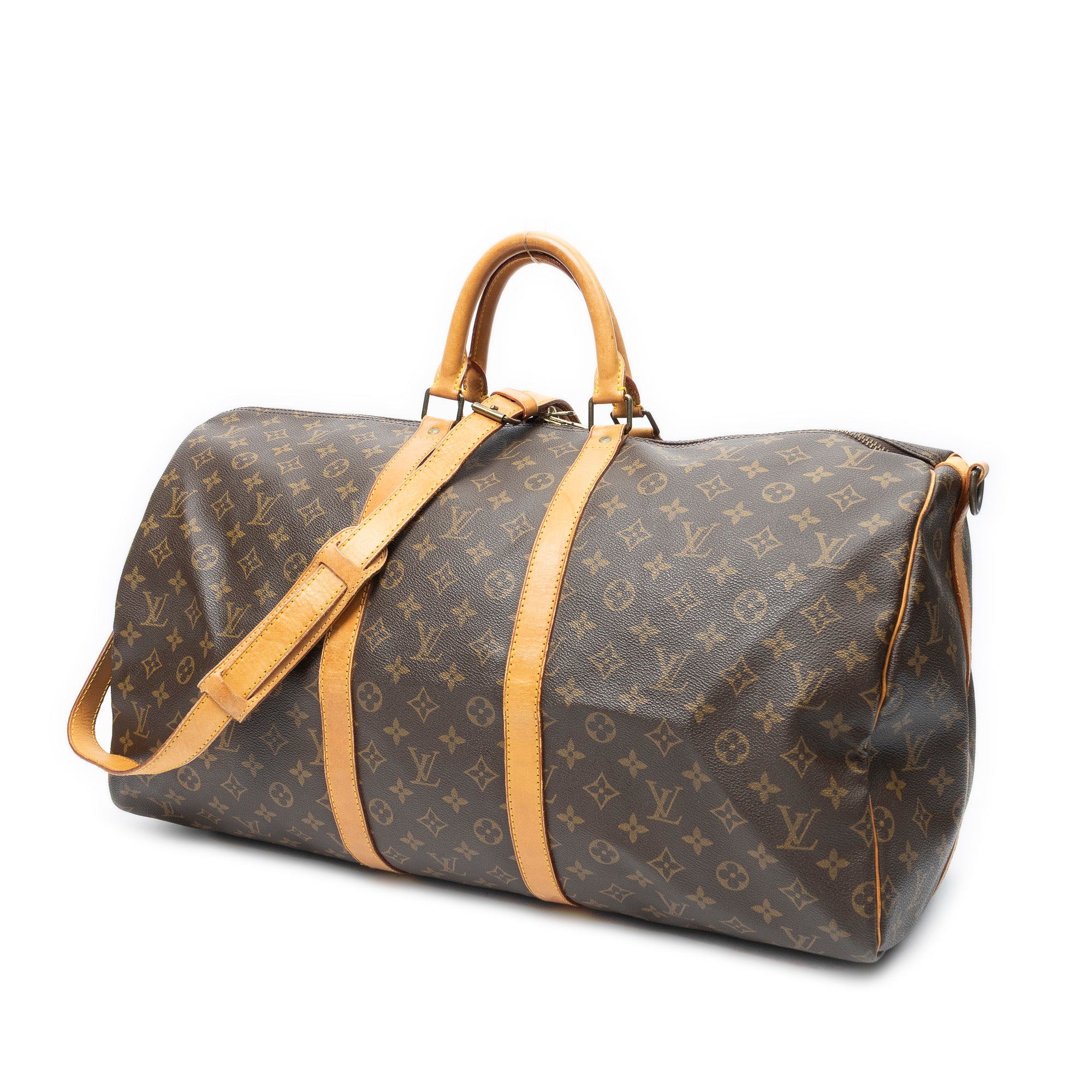Travel Bag Keepall Bandouliere 55 Brown Monogram Canvas