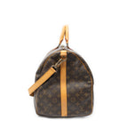 Travel Bag Keepall Bandouliere 55 Brown Monogram Canvas