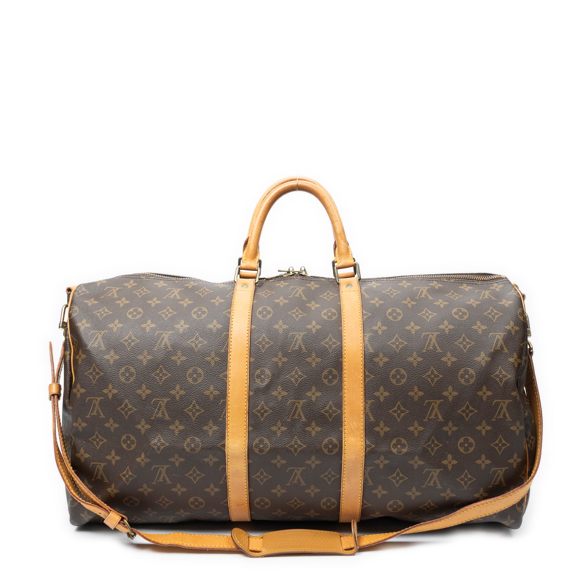 Travel Bag Keepall Bandouliere 55 Brown Monogram Canvas