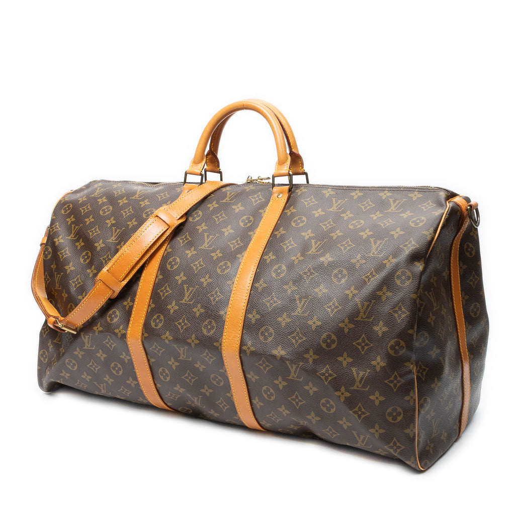 Travel Bag Keepall Bandouliere 60 Brown Monogram Canvas