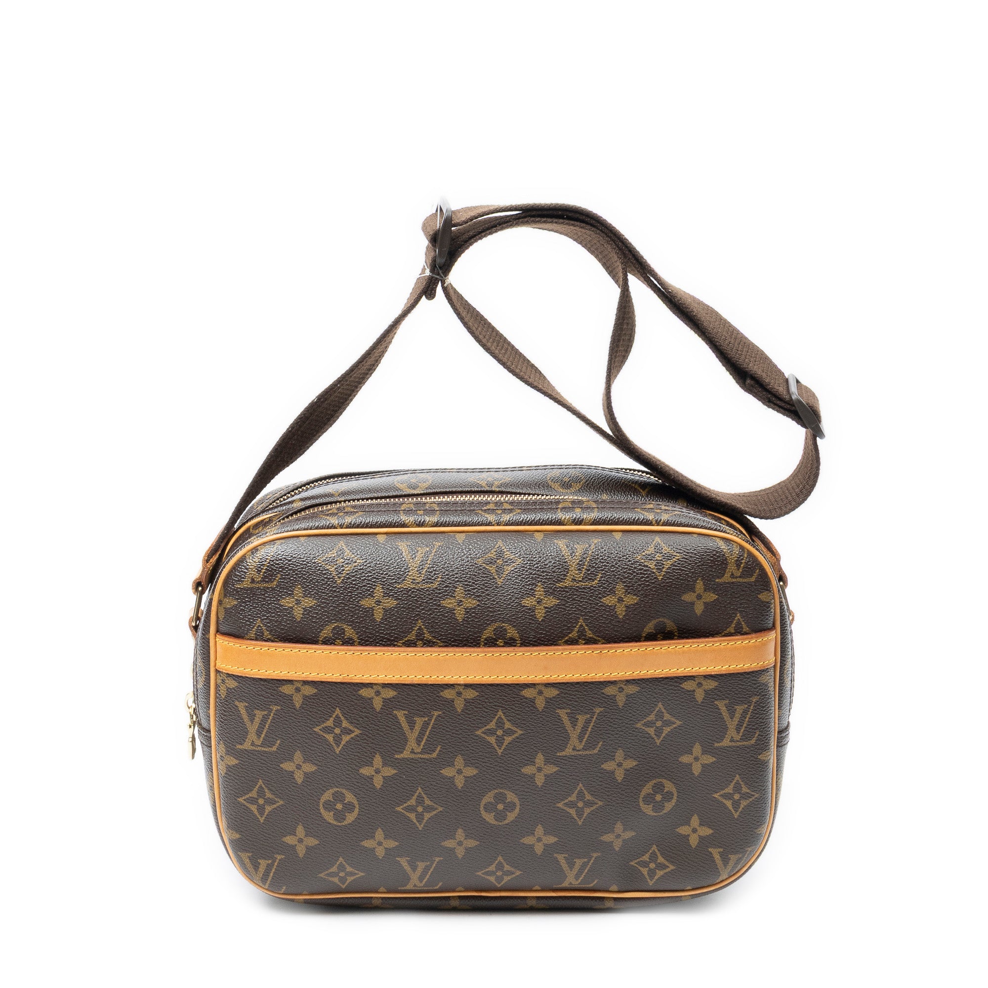 Sac Reporter PM en toile Monogram marron