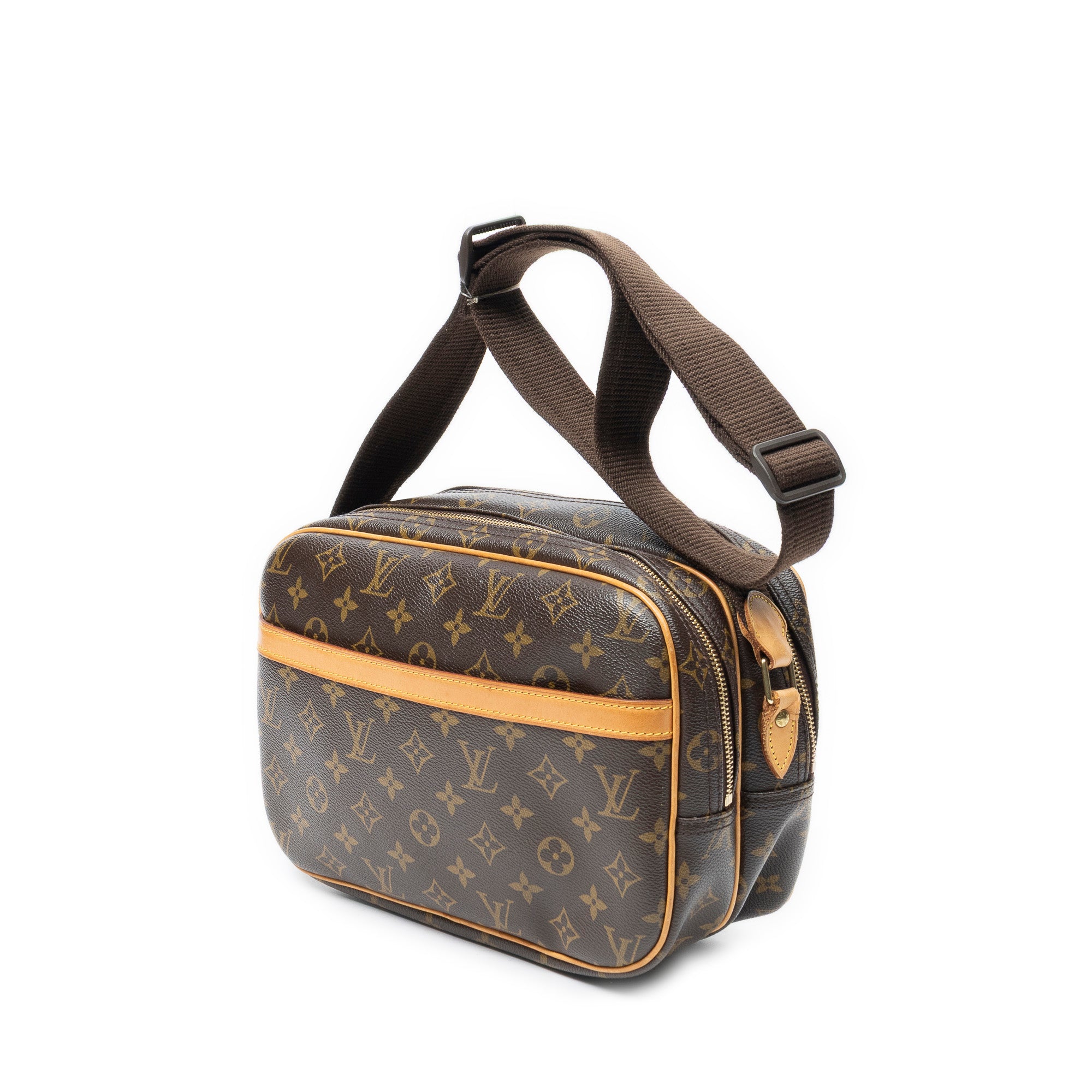 Sac Reporter PM en toile Monogram marron