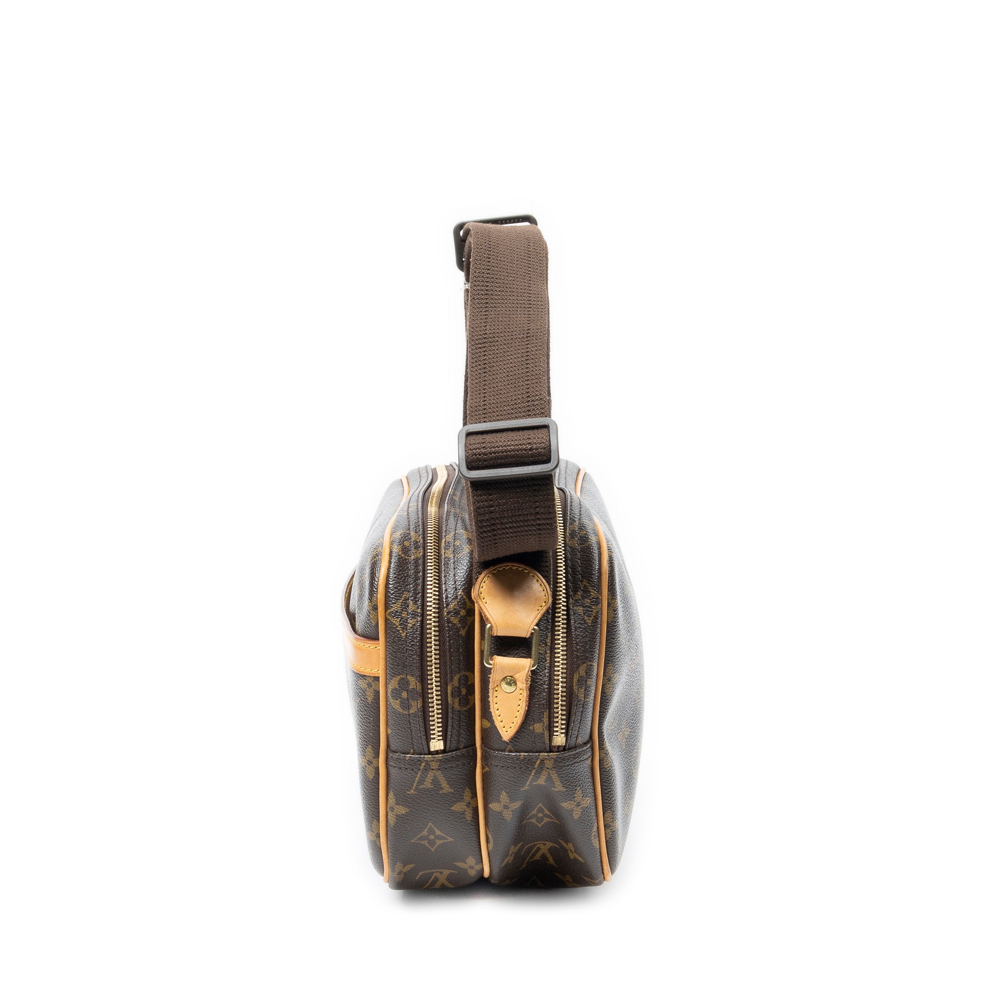 Sac Reporter PM en toile Monogram marron