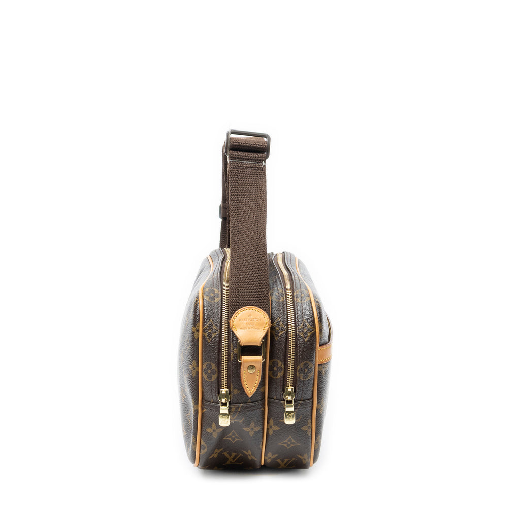 Sac Reporter PM en toile Monogram marron
