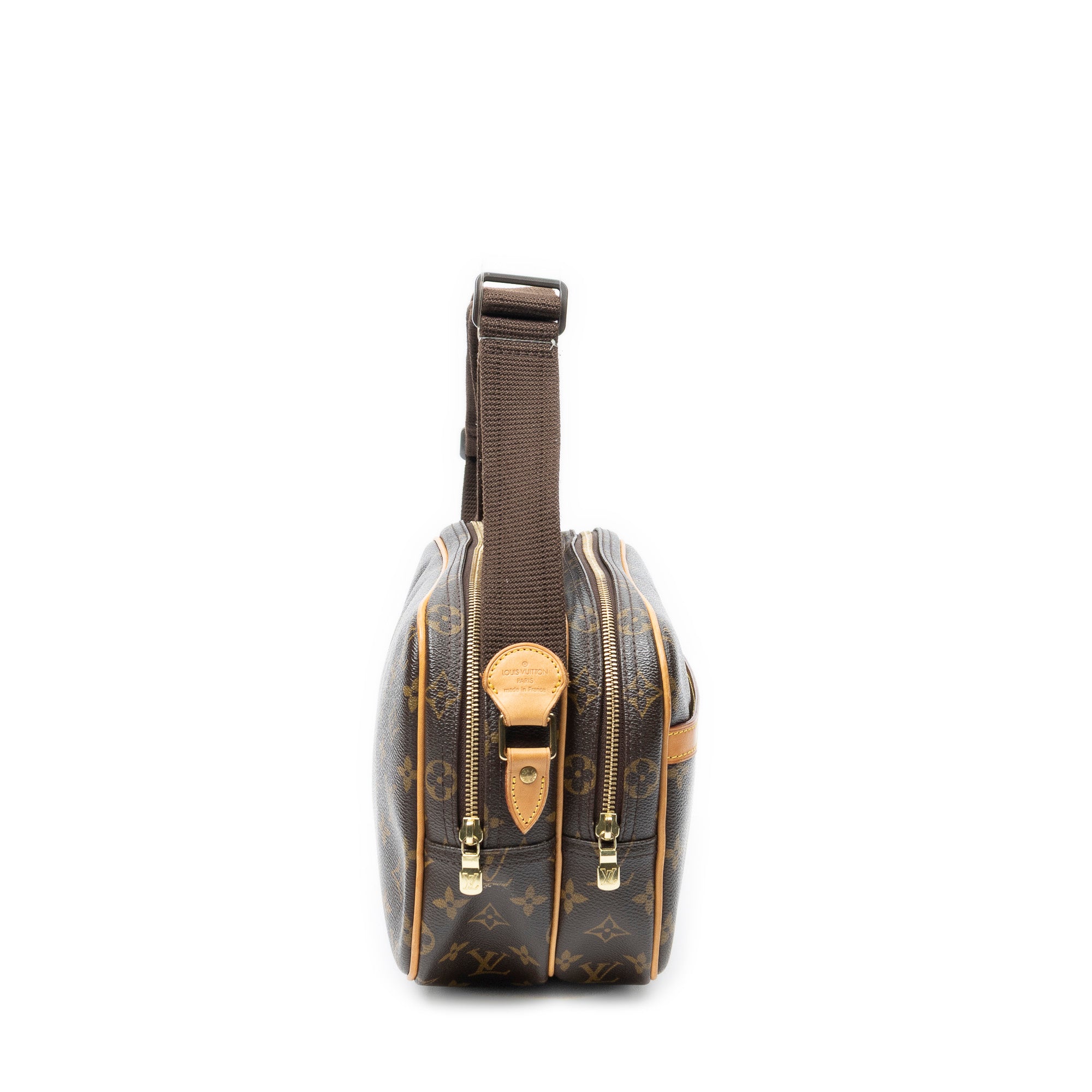 Sac Reporter PM en toile Monogram marron