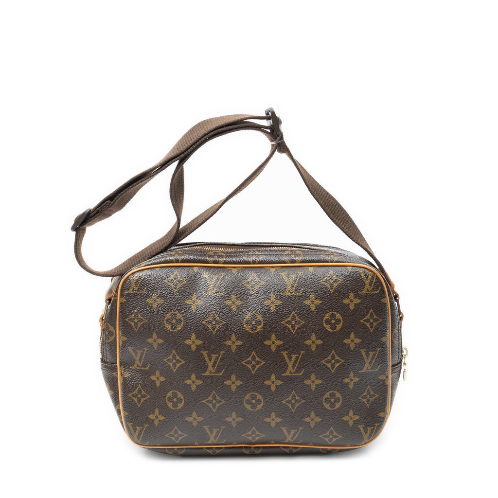 Sac Reporter PM en toile Monogram marron