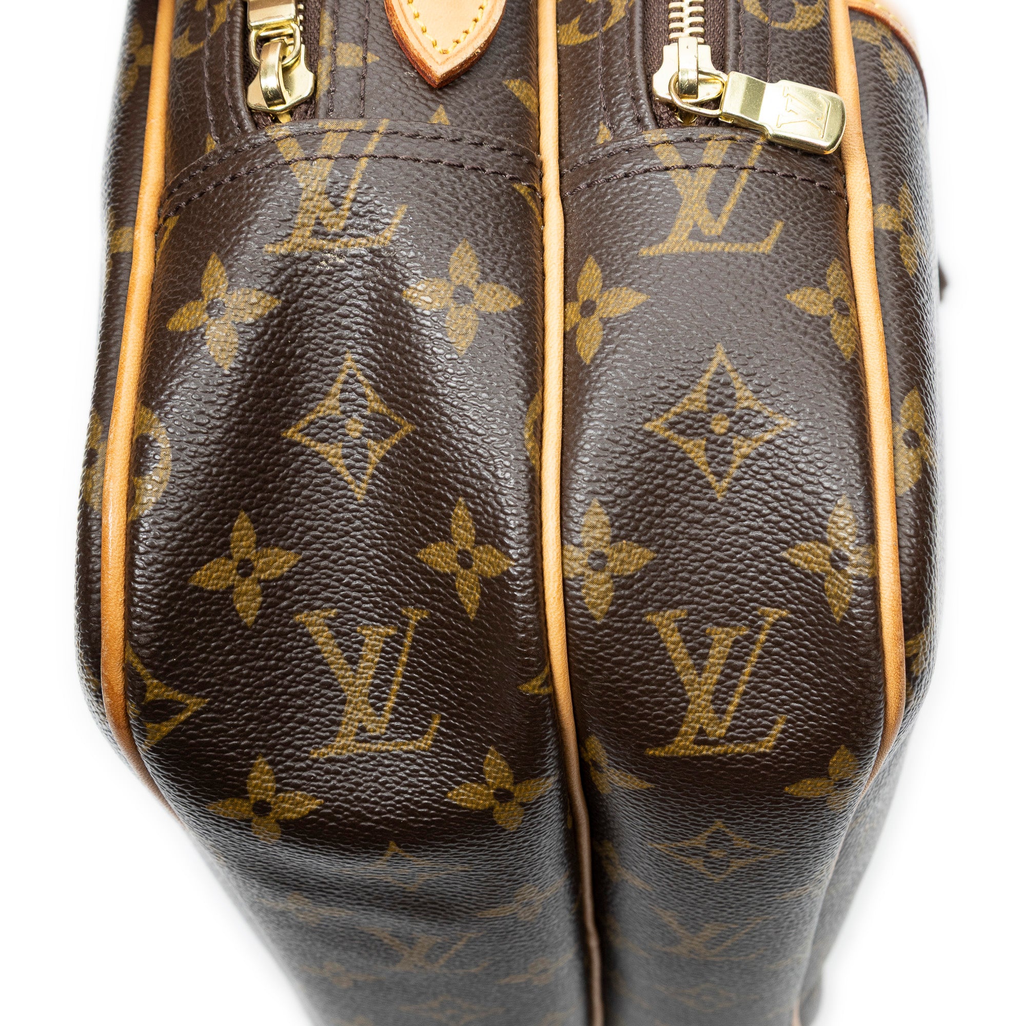 Sac Reporter PM en toile Monogram marron