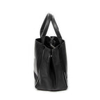 Shoulder Bag Small Navy Cabas Black Grained Leather