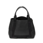 Shoulder Bag Small Navy Cabas Black Grained Leather