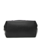 Shoulder Bag Small Navy Cabas Black Grained Leather