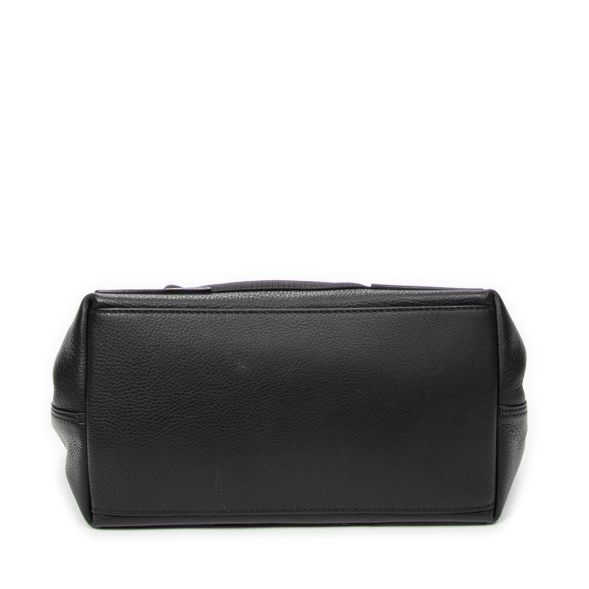 Shoulder Bag Small Navy Cabas Black Grained Leather