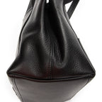 Shoulder Bag Small Navy Cabas Black Grained Leather