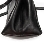 Shoulder Bag Small Navy Cabas Black Grained Leather