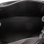 Shoulder Bag Small Navy Cabas Black Grained Leather