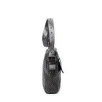 Shoulder Bag Front Pocket Messenger Dark Brown Trimmed Intrecciato Leather