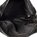 Shoulder Bag Front Pocket Messenger Dark Brown Trimmed Intrecciato Leather
