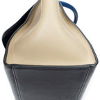 Shoulder Bag Small Tricolor Trapeze Blue Grained Calfskin Leather