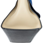 Shoulder Bag Small Tricolor Trapeze Blue Grained Calfskin Leather
