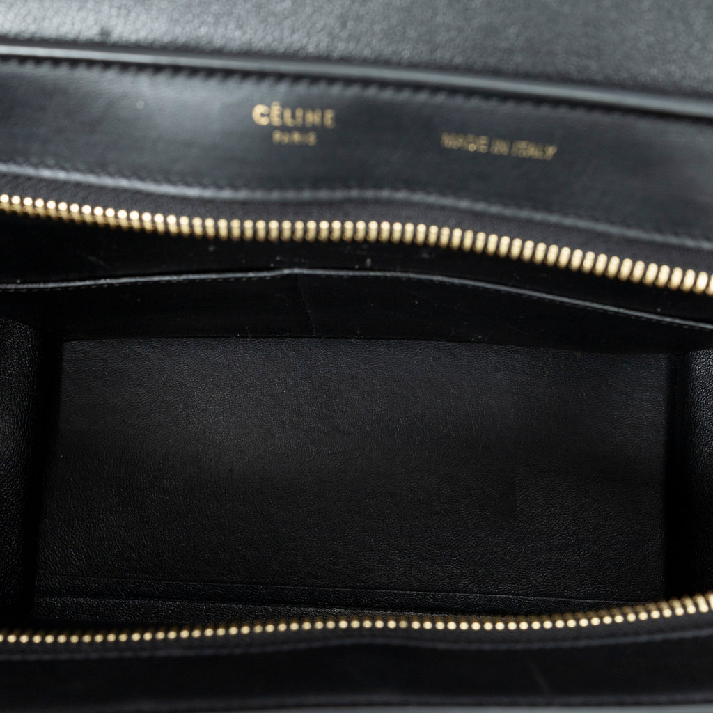 Shoulder Bag Small Tricolor Trapeze Blue Grained Calfskin Leather