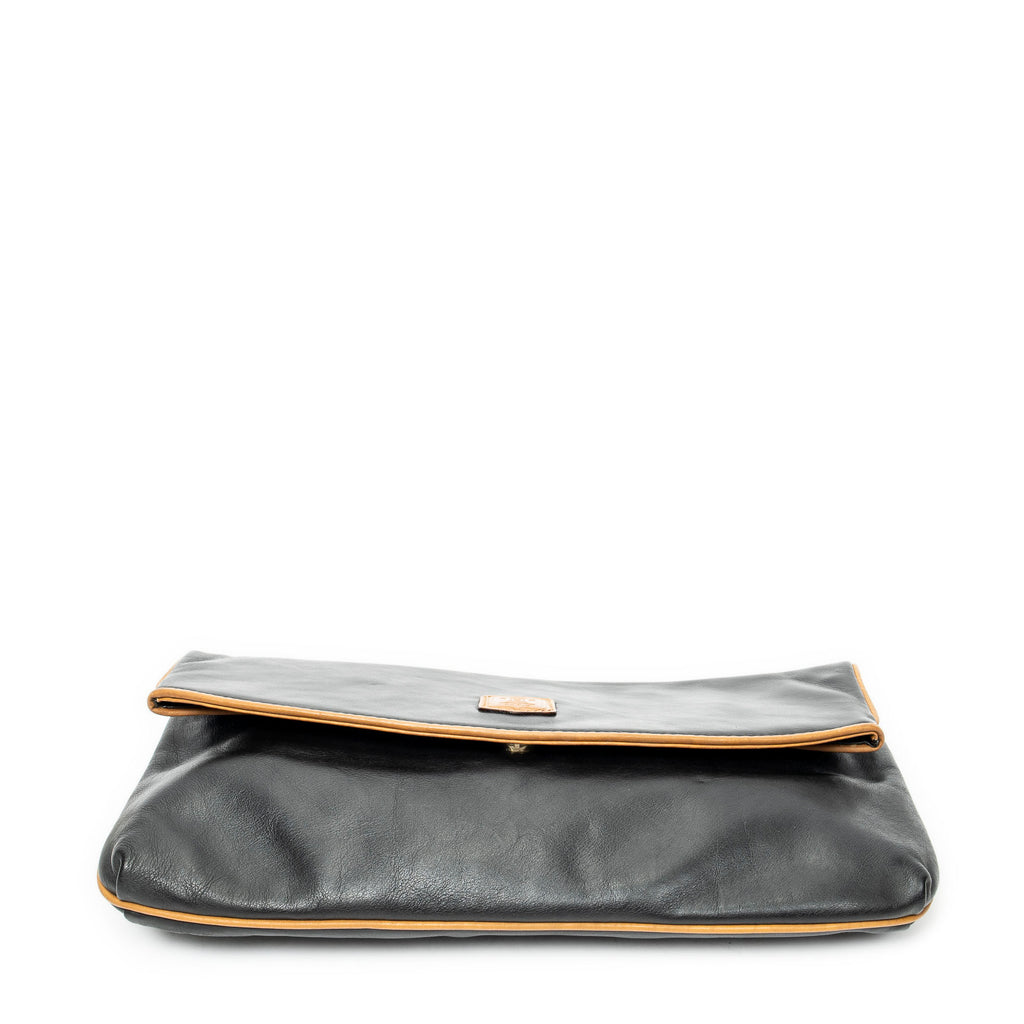 Clutch Macadam Flap Clutch Black Calfskin Leather