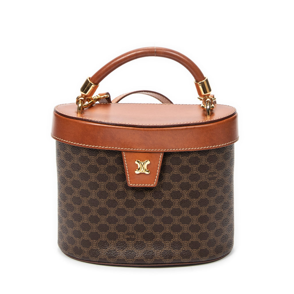 Handbag Macadam Top Handle Vanity Brown Macadam Coated Canvas