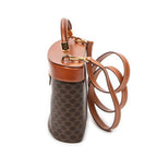 Handbag Macadam Top Handle Vanity Brown Macadam Coated Canvas