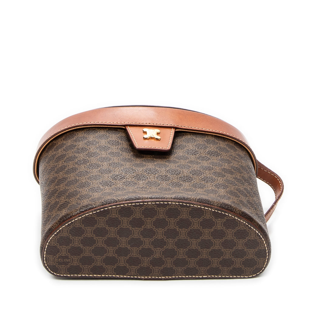 Handbag Macadam Top Handle Vanity Brown Macadam Coated Canvas
