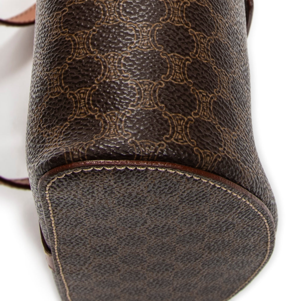 Handbag Macadam Top Handle Vanity Brown Macadam Coated Canvas