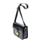 Shoulder Bag Vintage Medium Carriage Flap Navy Calfskin Leather