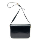 Shoulder Bag Vintage Medium Carriage Flap Navy Calfskin Leather