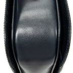 Shoulder Bag Vintage Medium Carriage Flap Navy Calfskin Leather