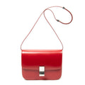 Shoulder Bag Medium Box Bag Red Calfskin Leather