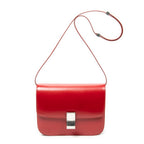 Shoulder Bag Medium Box Bag Red Calfskin Leather