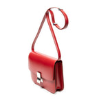 Shoulder Bag Medium Box Bag Red Calfskin Leather